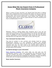 Know What We Can Expect From A Professional Music Insurance Company.doc