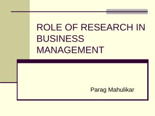 Role of Research in Business  Management.ppt