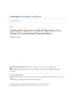 Linking the Questions- Judicial Supremacy As a Matter of Constitu (1).pdf